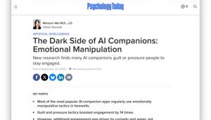 Чат-боты используют манипуляции для удержания внимания — исследование Harvard Business School