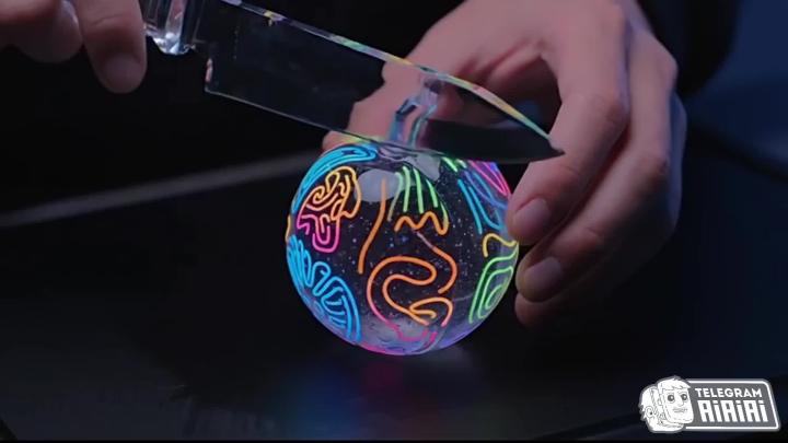 Безумный нейросетевой ASMR со светящимися фруктами