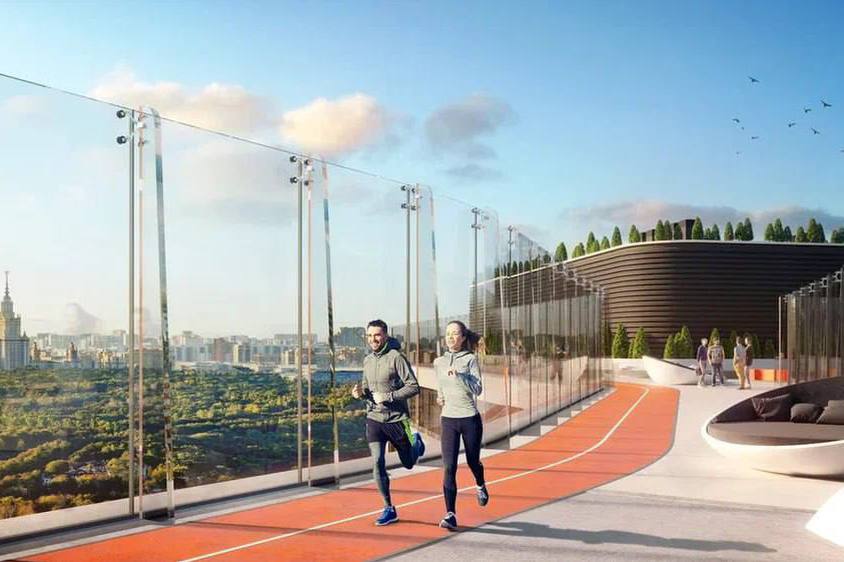 В Москве появились парящие мосты — на высоте птичьего полета девелопер Донстрой соединил корпуса своего проекта «Событие» небесными конструкциями