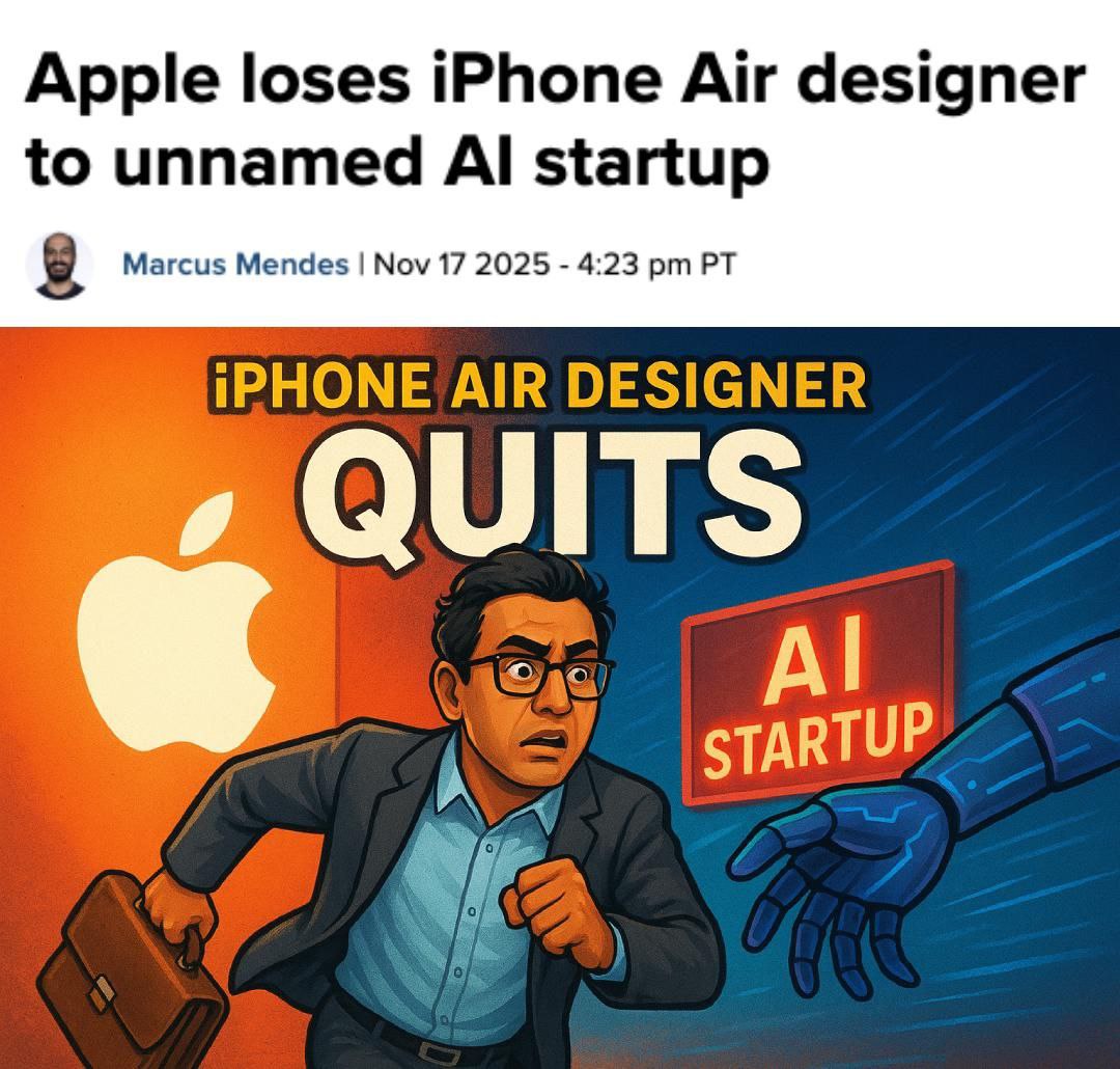 Дизайнер iPhone Air уволился из Apple — создатель самого провального iPhone компании теперь будет работать в ИИ-стартапе